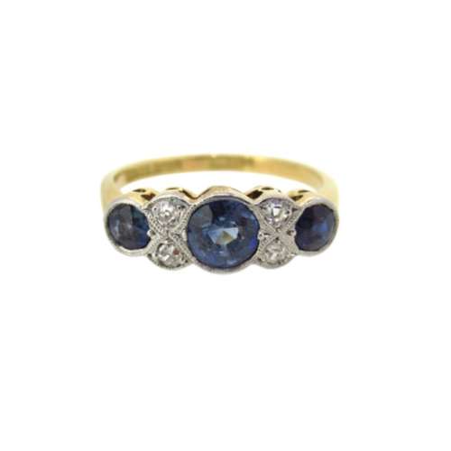 Antique Platinum, Sapphire & Diamond Ring