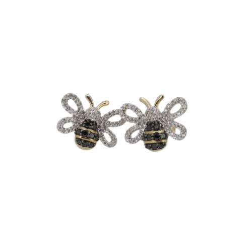Diamond Bee Earrings