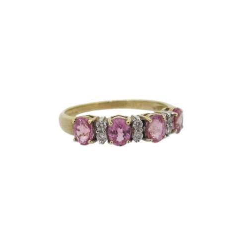 Pink Sapphire & Diamond Ring