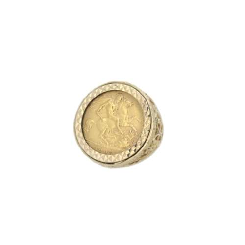 Mens Half Sovereign Ring