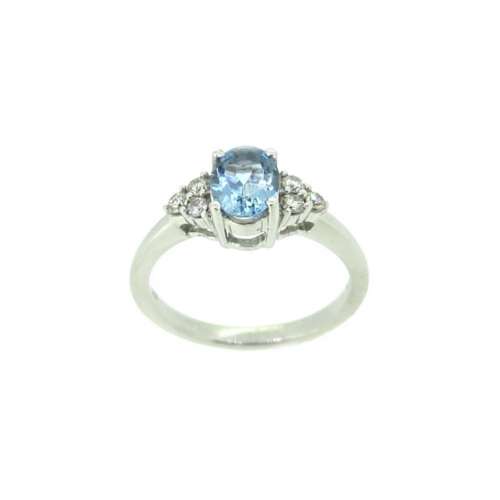 Aquamarine & Diamond Ring