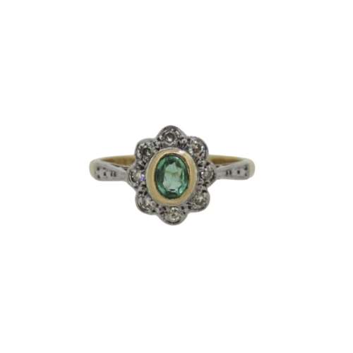Antique Emerald & Diamond Ring