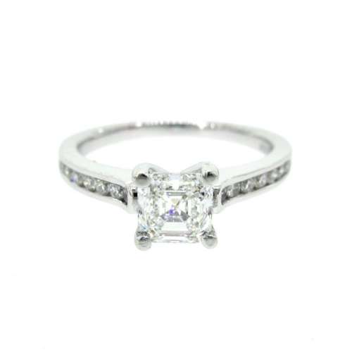 Asscher Cut Diamond Solitaire Ring