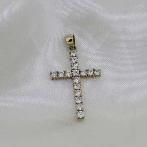 Gold & CZ Cross