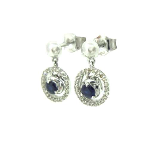 Sapphire & Diamond Drop Earrings