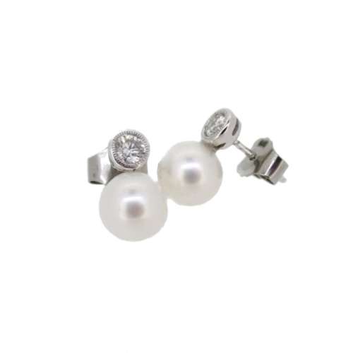 Pearl & Diamond Earrings