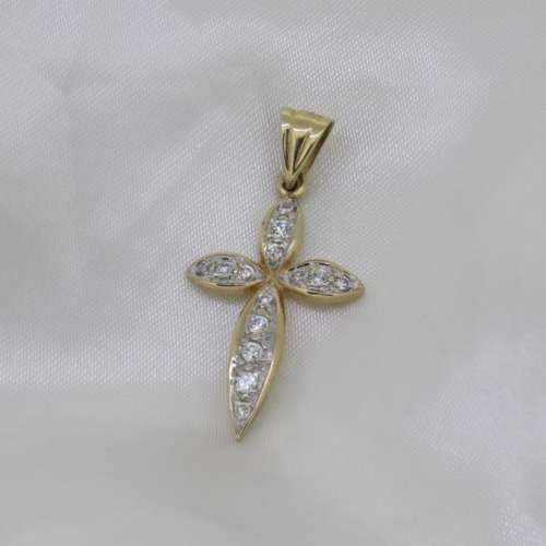 Gold & CZ Cross