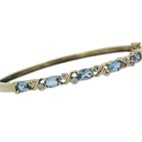 Blue Topaz & Diamond Bangle