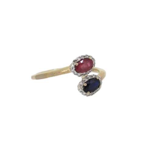 Ruby, Sapphire & Diamond Ring
