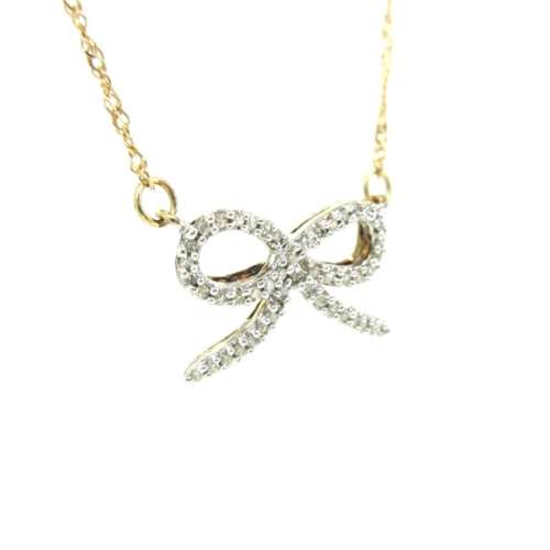 Diamond Bow Necklace