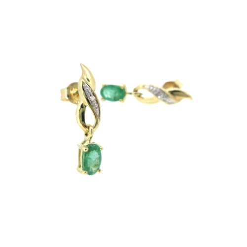 Emerald & Diamond Drop Earrings