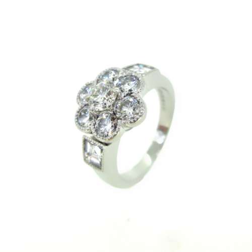 Diamond Daisy Cluster Ring