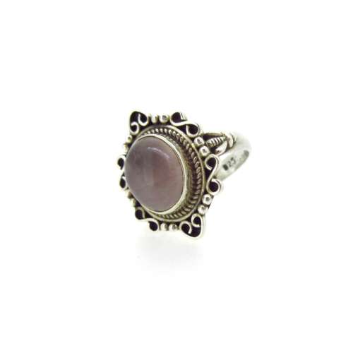 Silver Rose Quartz Ring