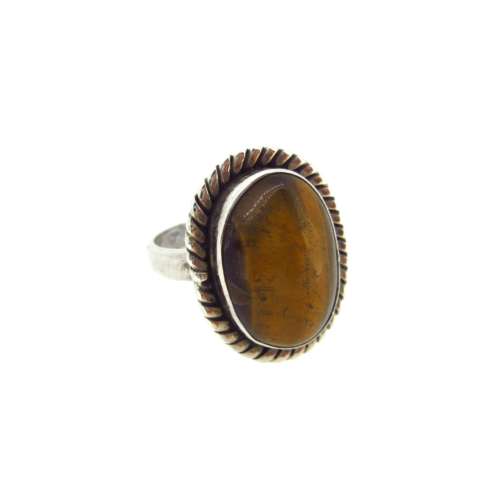 Silver Tigers Eye Ring