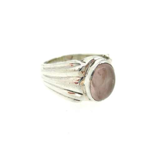 Silver & Rose Quartz Ring