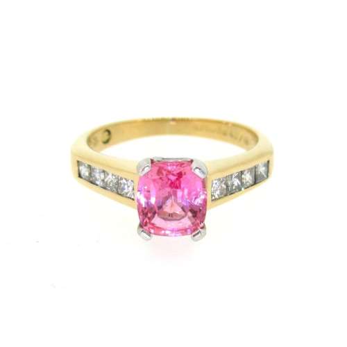 Pink Sapphire & Diamond Ring