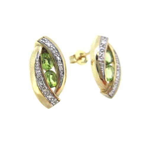 Peridot & Diamond Earrings